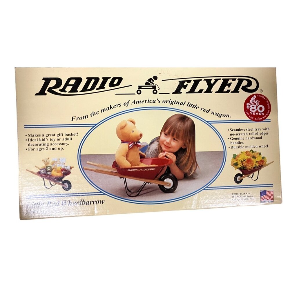 RADIO FLYER Child-Size Wheelbarrow Age 2 & Up Dolls Plush New Old Stock NIB